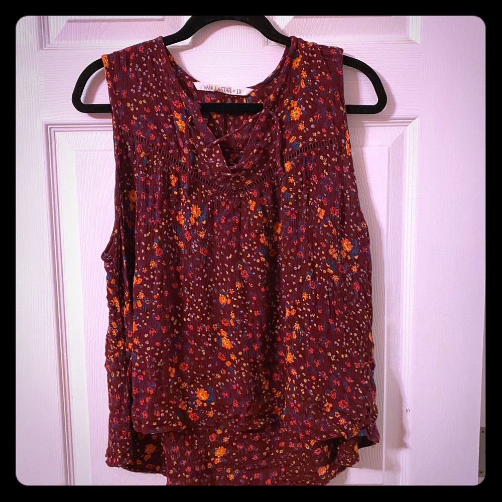 Red Floral Tank Top